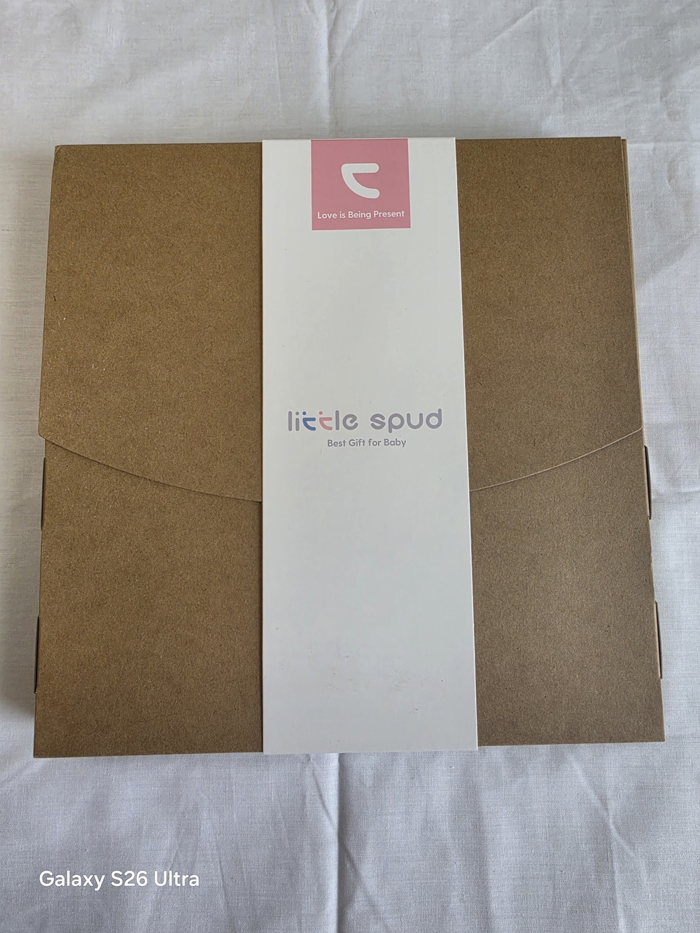 New Little Spud Pink Luxury Baby Gift Box - Premium Muslin Swaddle Blanket NIB